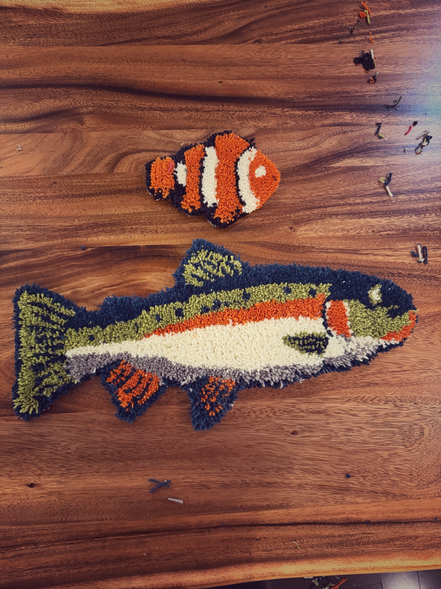Finished fish rug